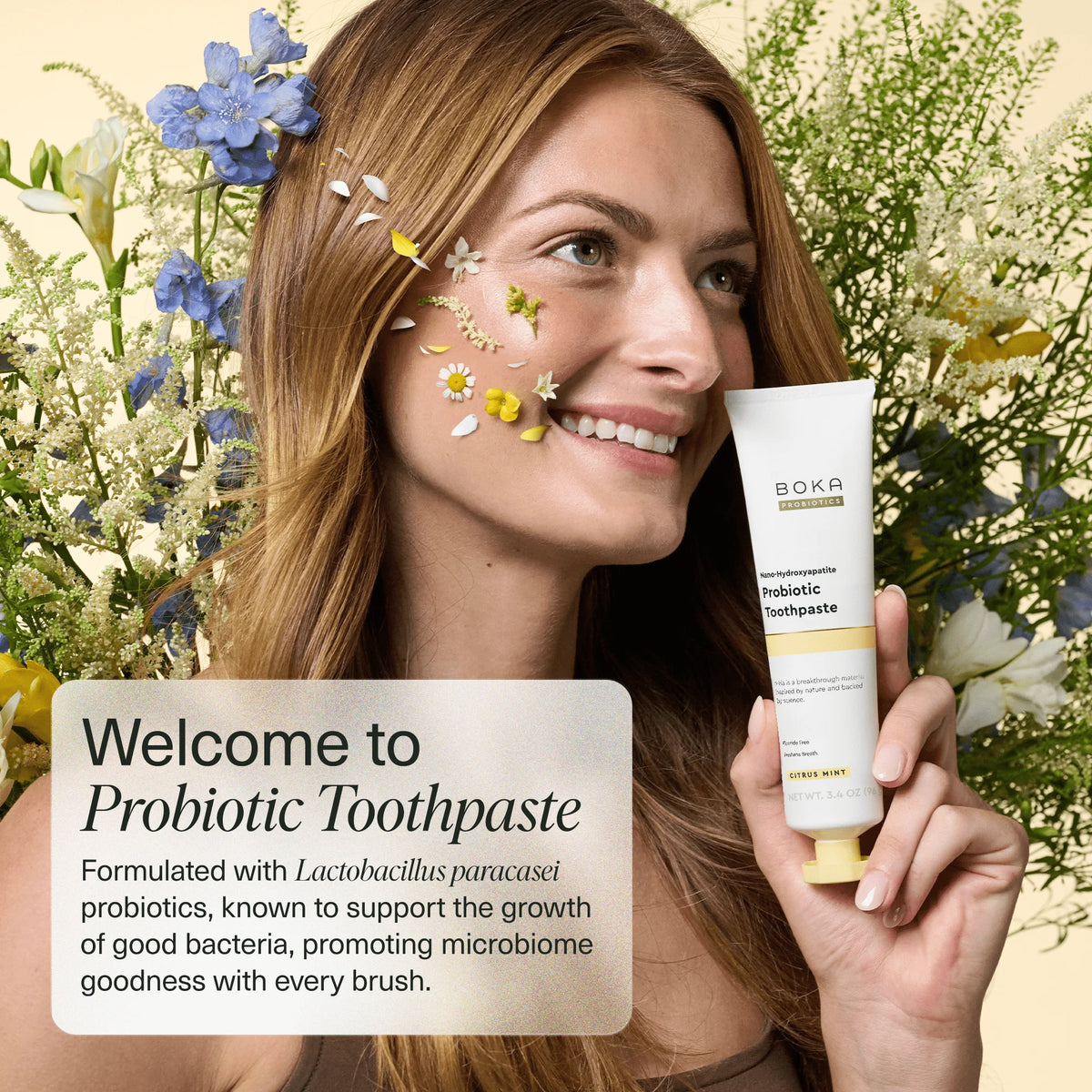 Probiotic Toothpaste, Nano Hydroxyapatite Toothpaste, Fluoride Free, Dental Probiotics, Citrus Mint, 3.4Oz