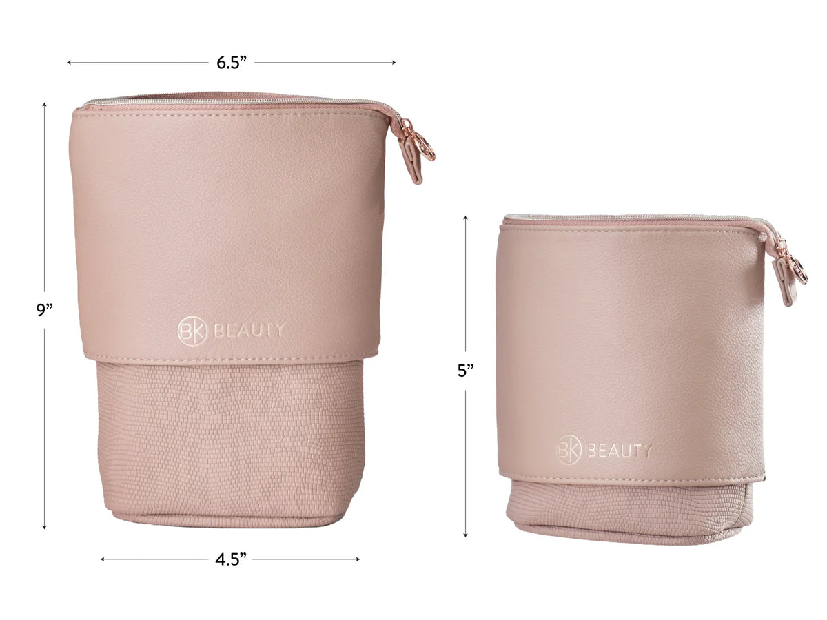 Standup Brush Holder & Travel Makeup Bag - Blush