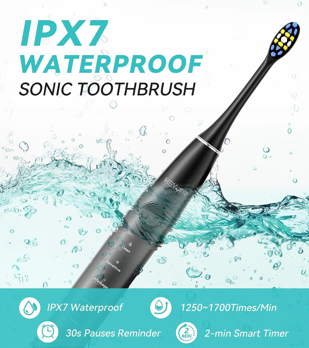 Professional Water Flosser & Electric Toothbrush Combo, 600ML Home Use Oral Irrigator for 10 Adjustable Water Pressure, 2 Cleaning Modes, 1+1 Brushing & Flossing for Complete Oral Care