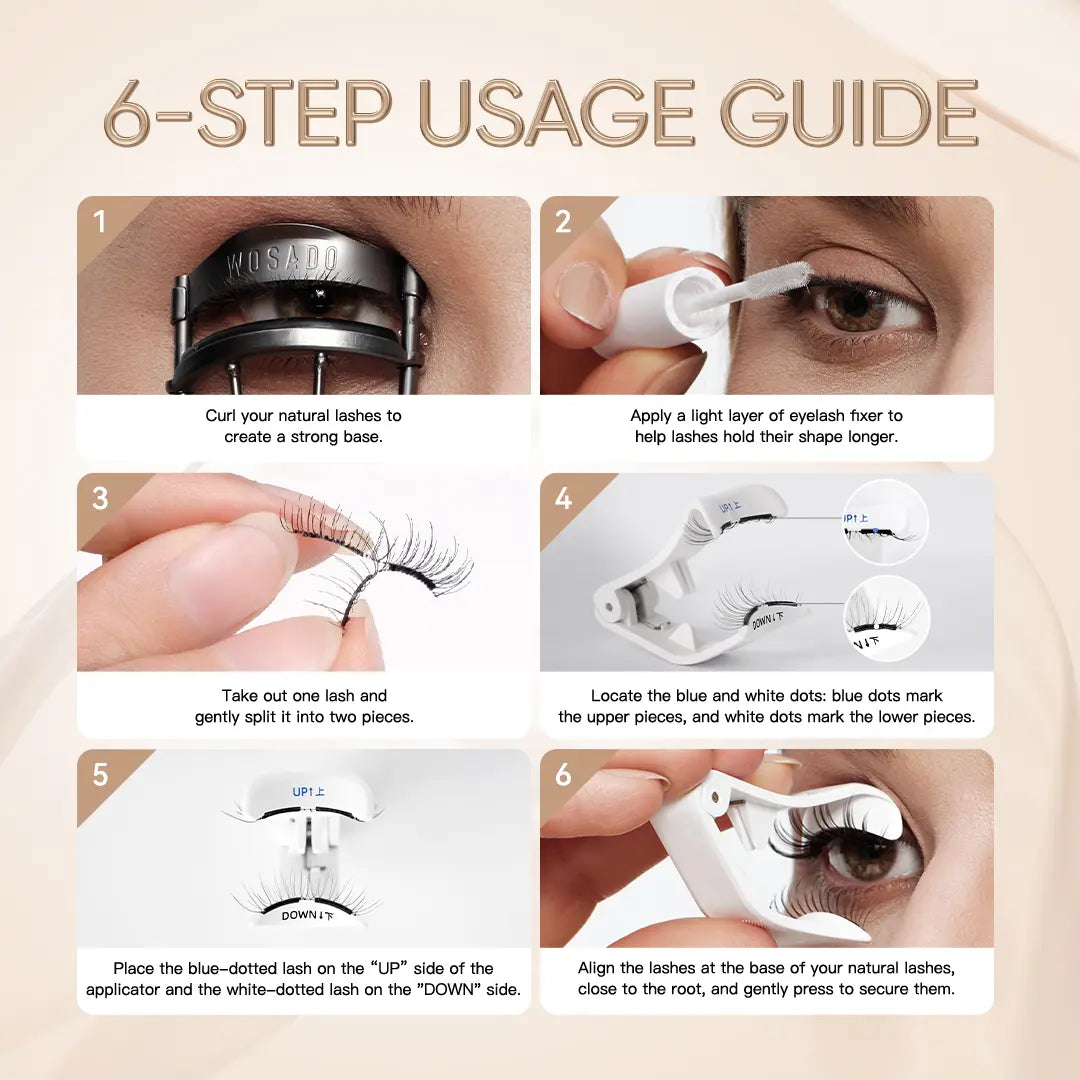 WOSADO Soft Magnetic Eyelashes - Blura Black All-In-One Box, Reusable, Glue-Free, Waterproof, Lightweight, Natural Style Makeup Cosmetic