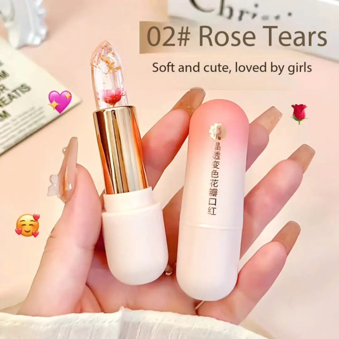 Flower Temperature Color Changing Lip Balm Moisturizing Glossy Lip Plumper Natural Long Lasting Lip Carejuicy Temperature Color Changing Lipstick, Moisturizing Flower , Hydrating Lip Gloss for All Occasions Makeup Glossy Lip-Plumping Lip Balm
