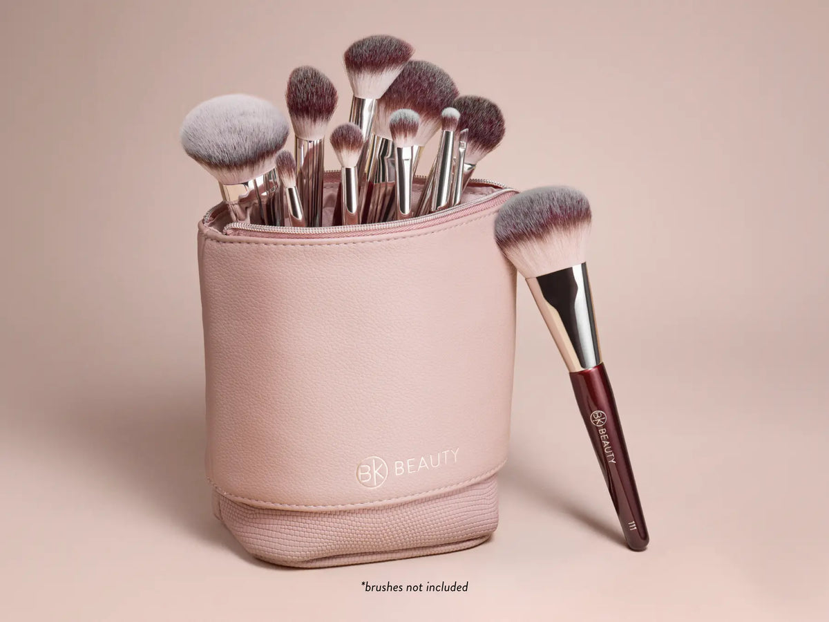 Standup Brush Holder & Travel Makeup Bag - Blush