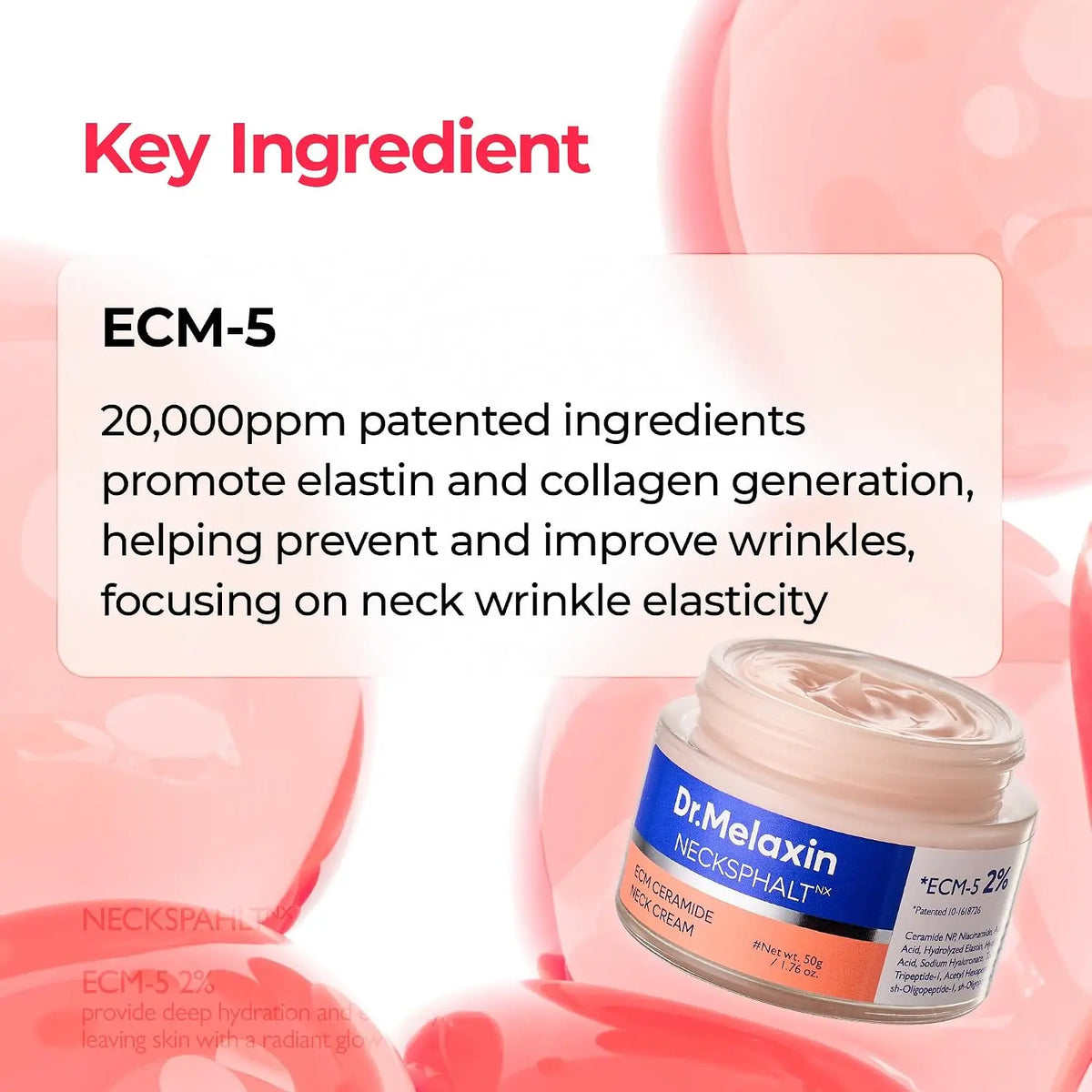 [Dr.Melaxin] Necksphalt ECM Ceramide Neck Cream 50Ml – Firming & Lifting Neck Cream for Wrinkles & Sagging Skin, Ceramide & Collagen for Elasticity & Radiant Glow