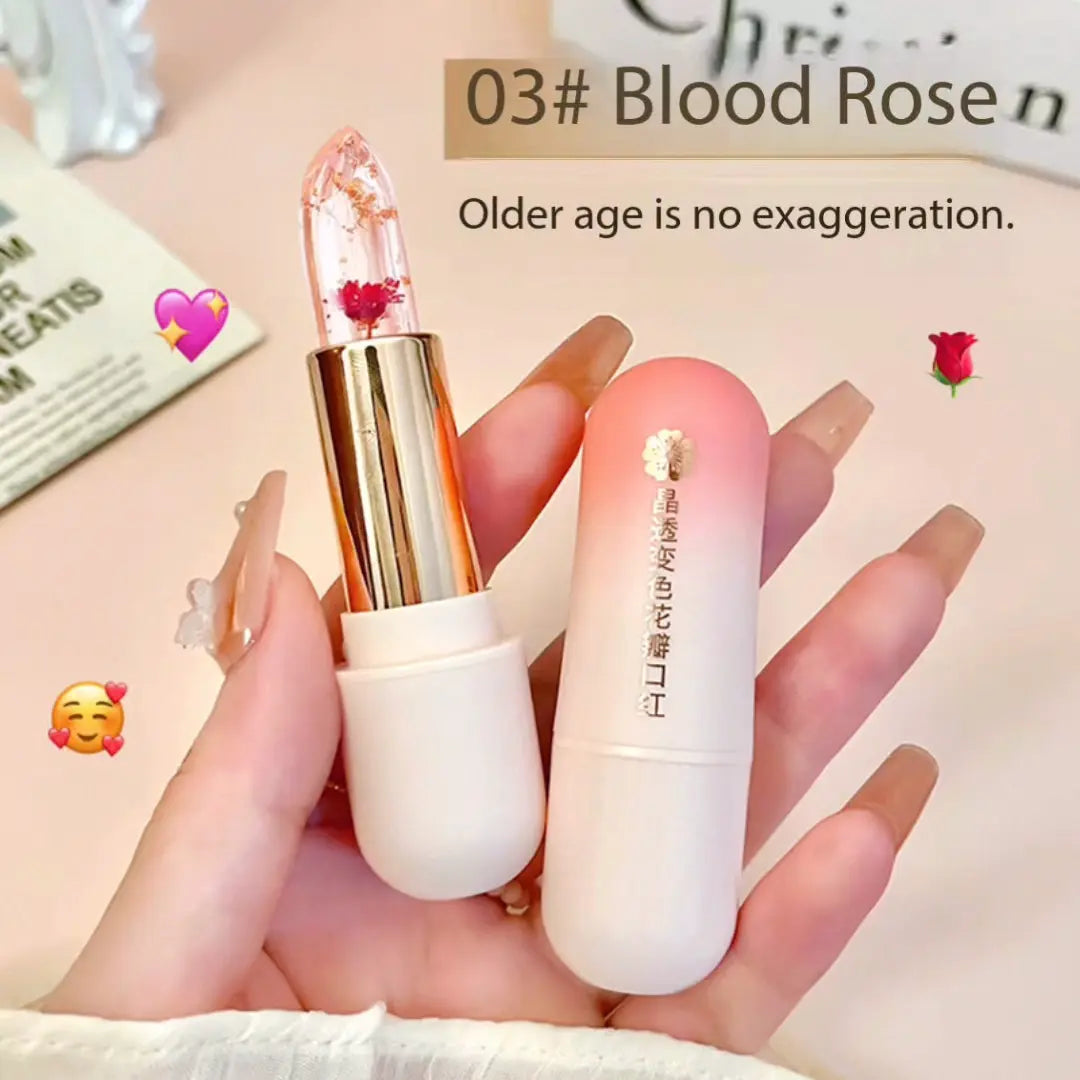Flower Temperature Color Changing Lip Balm Moisturizing Glossy Lip Plumper Natural Long Lasting Lip Carejuicy Temperature Color Changing Lipstick, Moisturizing Flower , Hydrating Lip Gloss for All Occasions Makeup Glossy Lip-Plumping Lip Balm