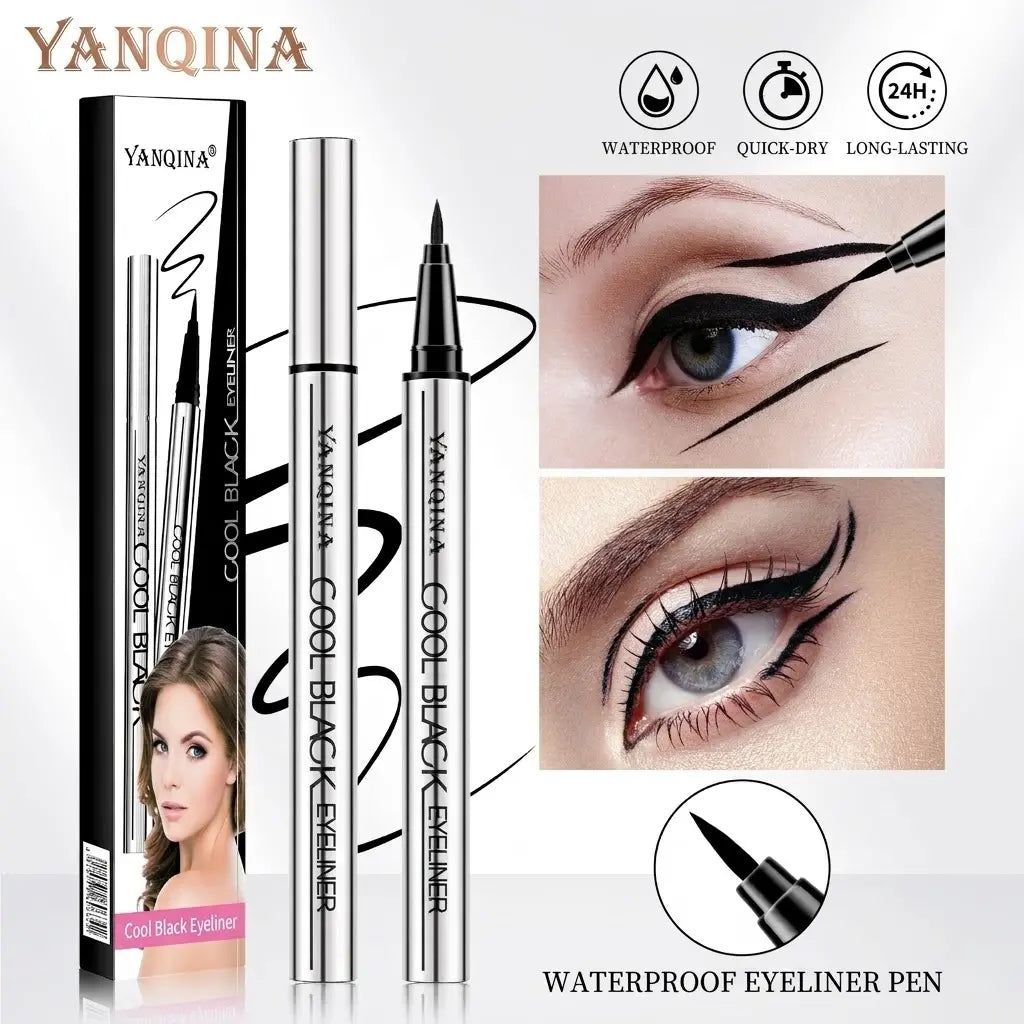 Vegan Liquid Eyeliner Pen - Beauty Products Single Item Makeup, 24-Hour Long Lasting, Waterproof, Lightweight, Flawless Smooth Application, Ultra Creamy Silky Texture, Cruelty Free, Eye Area, Adults, 24 Months, Smudge Proof, 12G