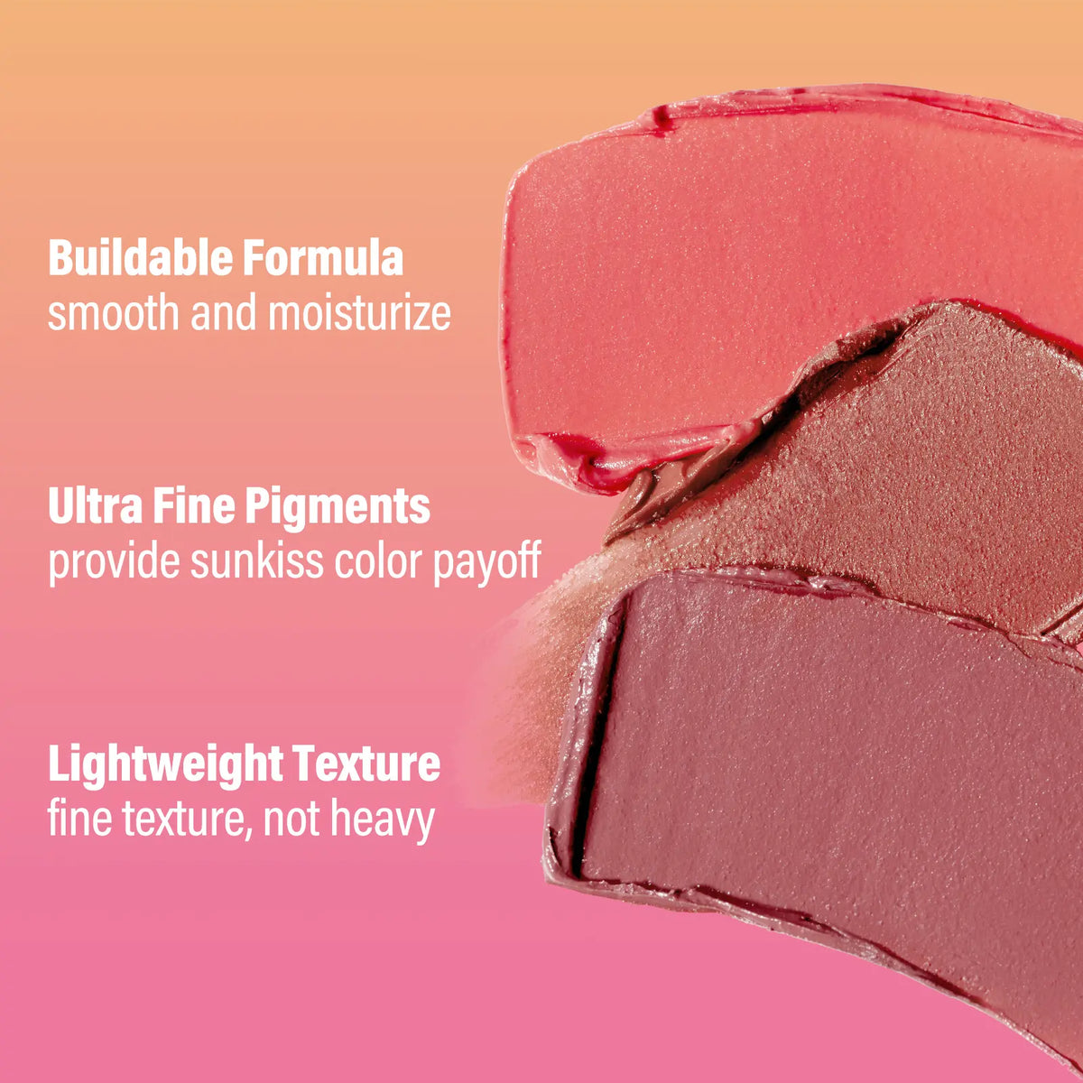 CARSLAN Sun Kissed Blush, Smooth Cream Blush Stick for Cheek, Lip, Longlasting Blendable Building Vegan Moisturizer Makeup for All Skin