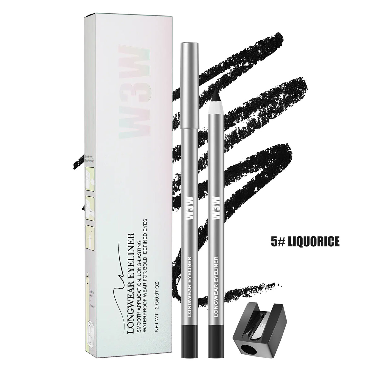 24HR Waterproof Eyeliner Pencil, Smudge-Proof Long-Lasting Eye Liner, Smooth Creamy Formula, Easy Apply Eye Makeup for Daily Wear