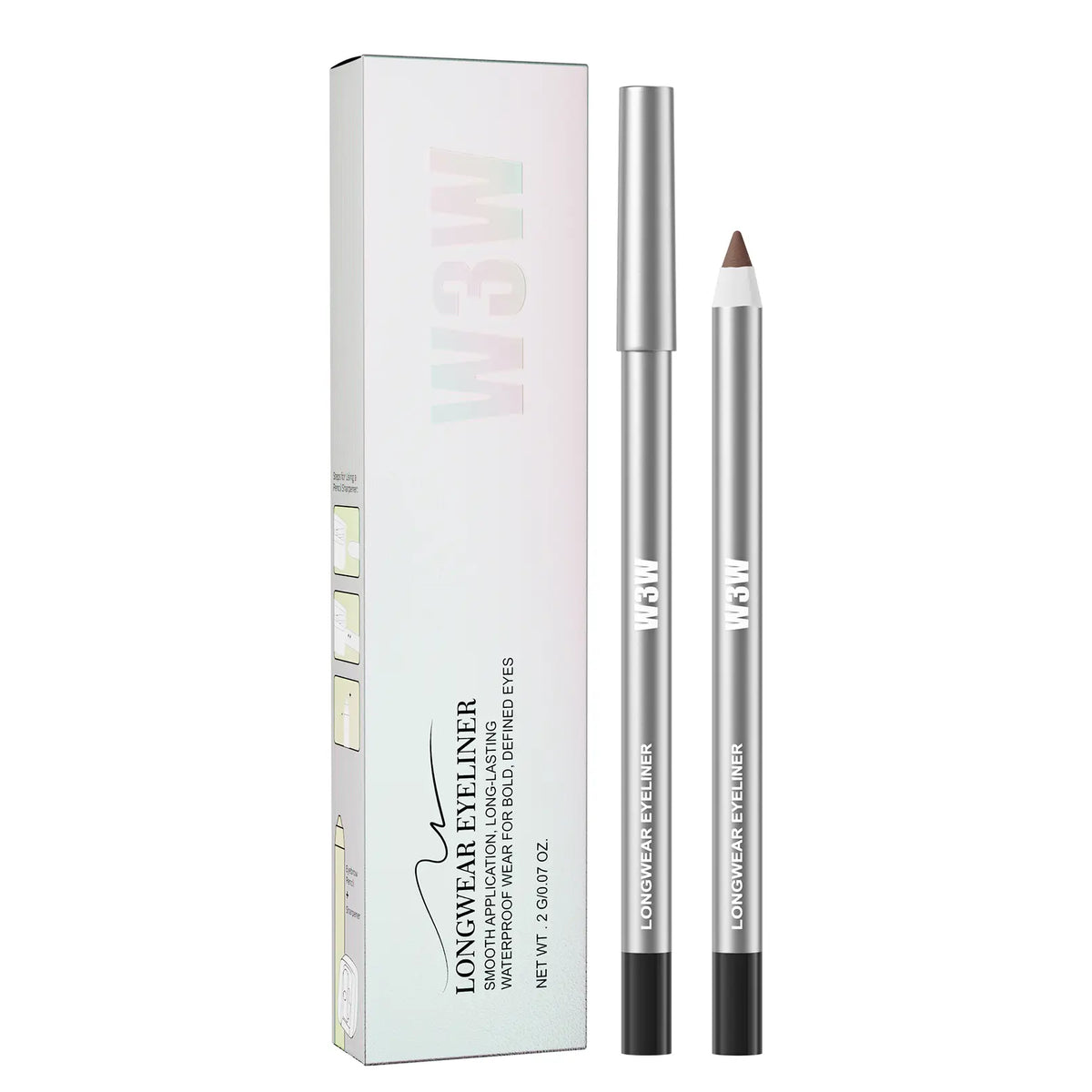 24HR Waterproof Eyeliner Pencil, Smudge-Proof Long-Lasting Eye Liner, Smooth Creamy Formula, Easy Apply Eye Makeup for Daily Wear