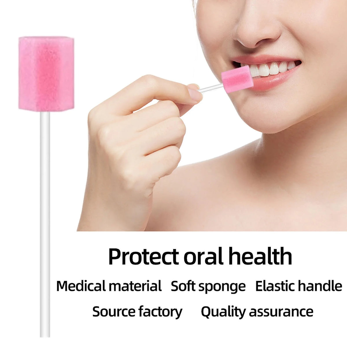 Oral Care Sticks Disposable Sponge 100 Pcs Mouth Sponges for Cleaning in Oral Clinics