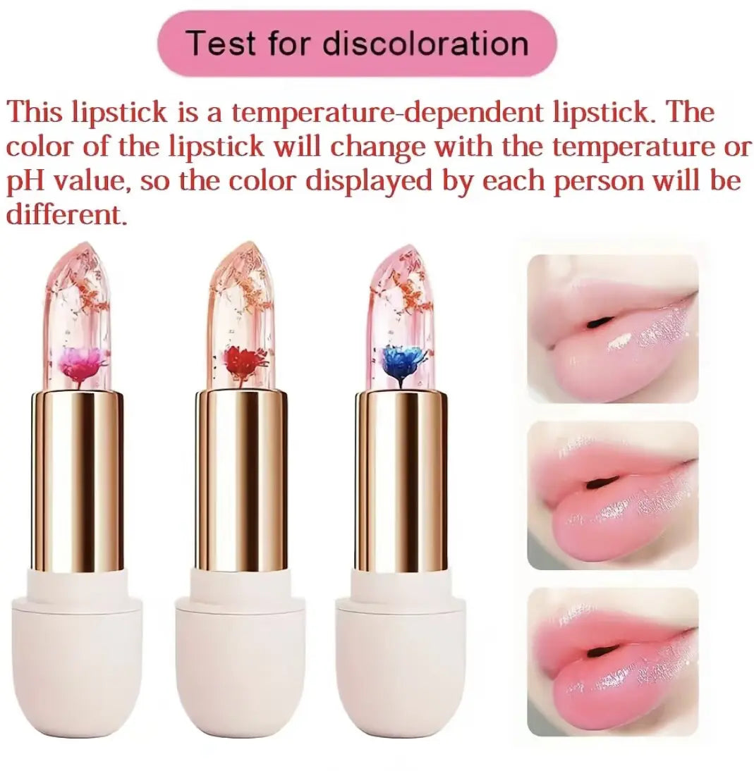 Flower Temperature Color Changing Lip Balm Moisturizing Glossy Lip Plumper Natural Long Lasting Lip Carejuicy Temperature Color Changing Lipstick, Moisturizing Flower , Hydrating Lip Gloss for All Occasions Makeup Glossy Lip-Plumping Lip Balm
