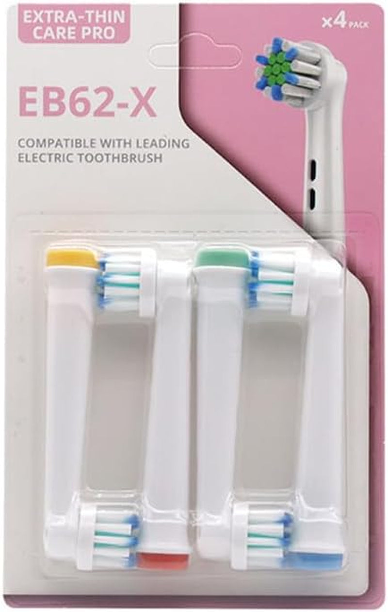 Rotating Replacement Brush Heads Compatible for Oral-B Braun Electric Toothbrush, Extra-Thin Care Pro, EB62-X (1)