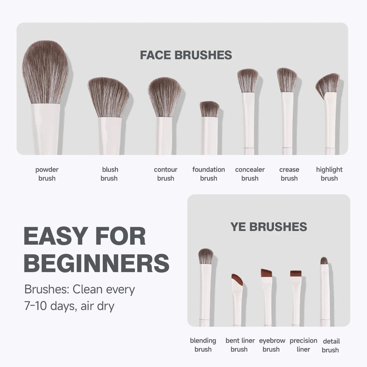 FADUIIO Makeup Brushes Set with Powder Puffs - 5/9/12PCS Professional Brushes with Storage Bag + Triangle/ Finger/ Marshmallow Puff Kit