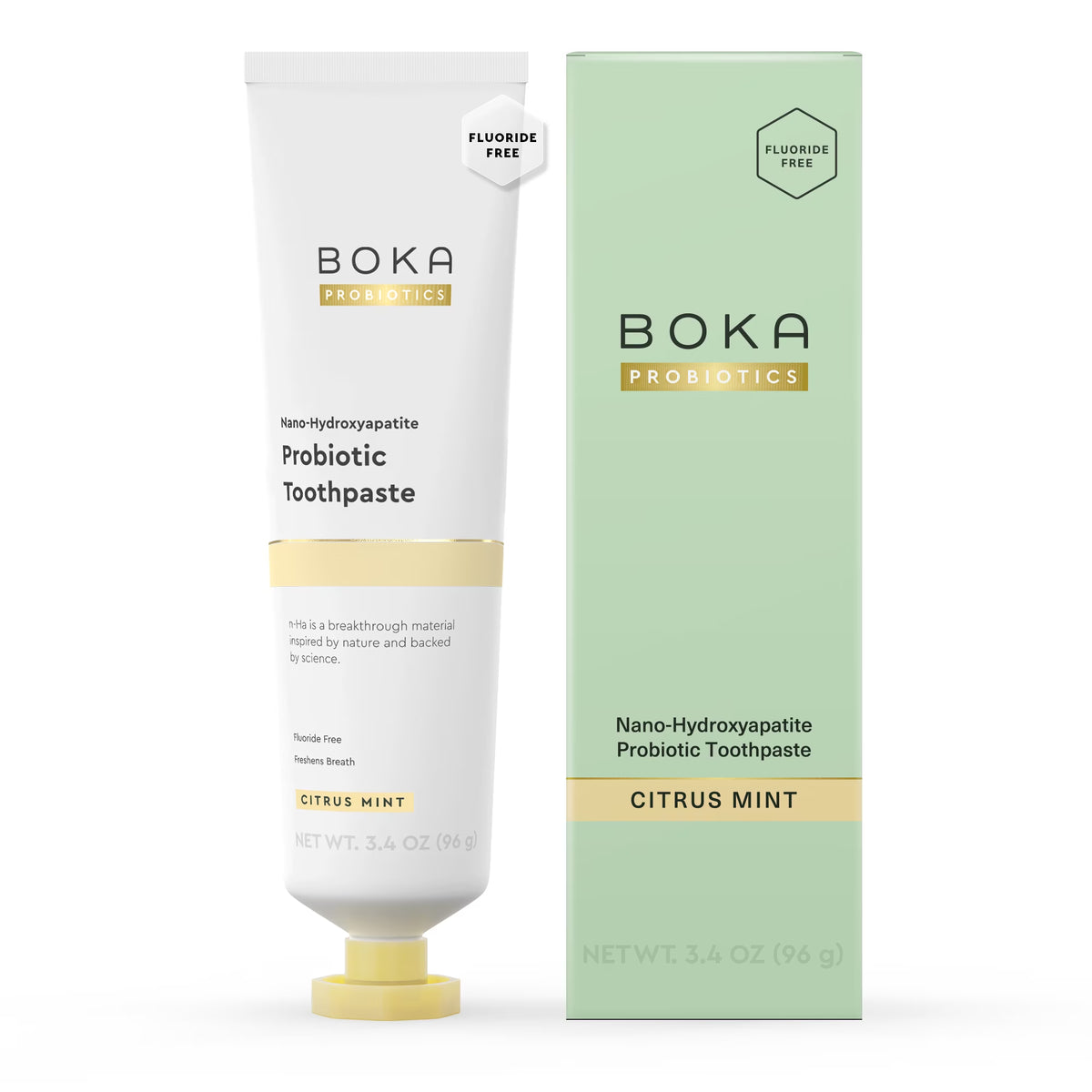 Probiotic Toothpaste, Nano Hydroxyapatite Toothpaste, Fluoride Free, Dental Probiotics, Citrus Mint, 3.4Oz