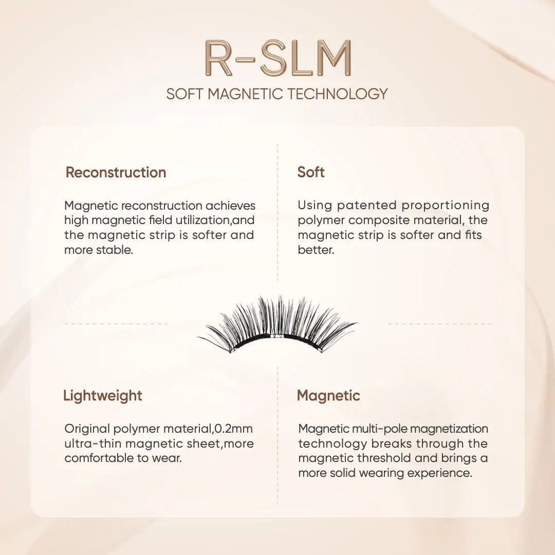 WOSADO Soft Magnetic Eyelashes - Blura Black All-In-One Box, Reusable, Glue-Free, Waterproof, Lightweight, Natural Style Makeup Cosmetic
