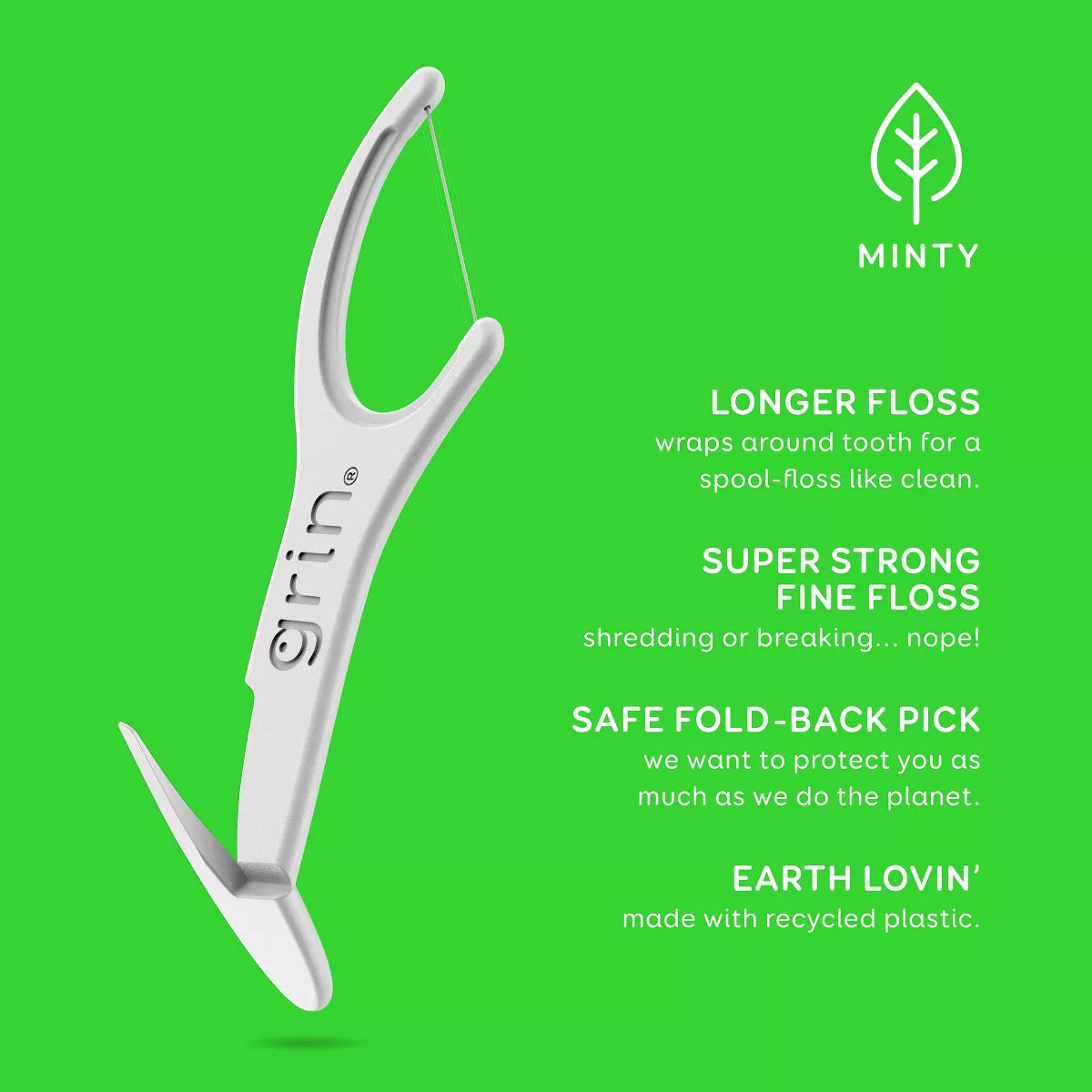 Grin Oral Care Fine Flosspyx - 150Ct
