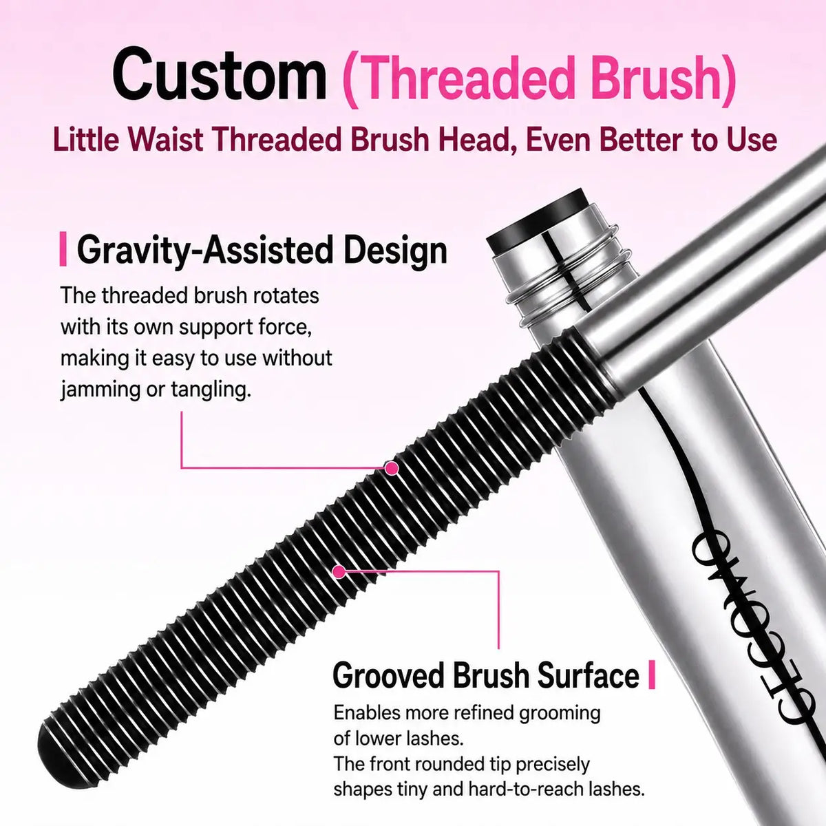 Steel Spiral Brush Mascara Volumizing Waterproof Curling Smudge Proof Non Clumping Lengthening Eyelash Makeup Portable Eye Cosmetic for Daily Women Eye Makeup Bottom