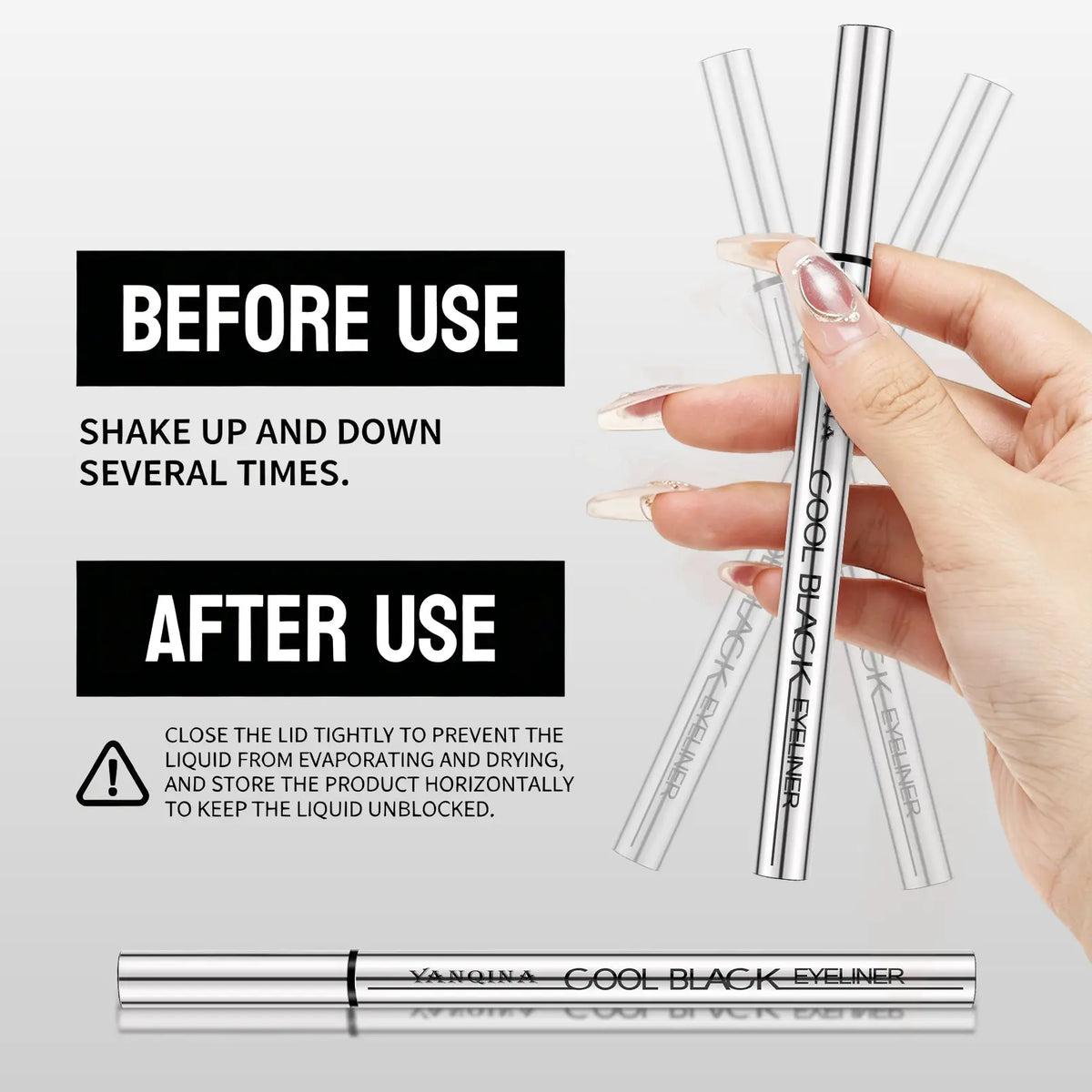 Vegan Liquid Eyeliner Pen - Beauty Products Single Item Makeup, 24-Hour Long Lasting, Waterproof, Lightweight, Flawless Smooth Application, Ultra Creamy Silky Texture, Cruelty Free, Eye Area, Adults, 24 Months, Smudge Proof, 12G