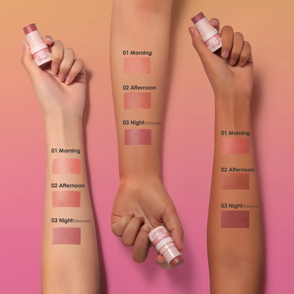 CARSLAN Sun Kissed Blush, Smooth Cream Blush Stick for Cheek, Lip, Longlasting Blendable Building Vegan Moisturizer Makeup for All Skin