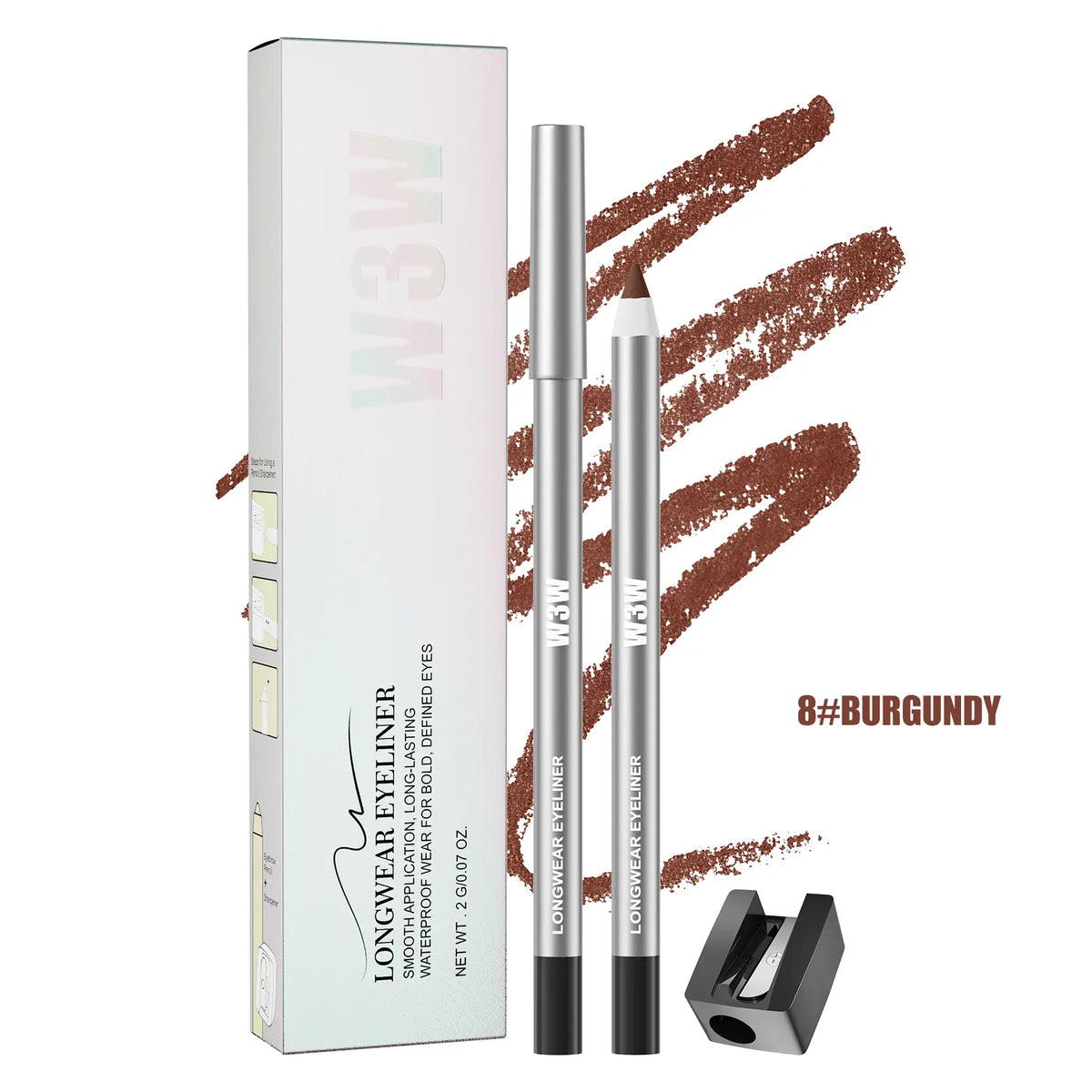 24HR Waterproof Eyeliner Pencil, Smudge-Proof Long-Lasting Eye Liner, Smooth Creamy Formula, Easy Apply Eye Makeup for Daily Wear